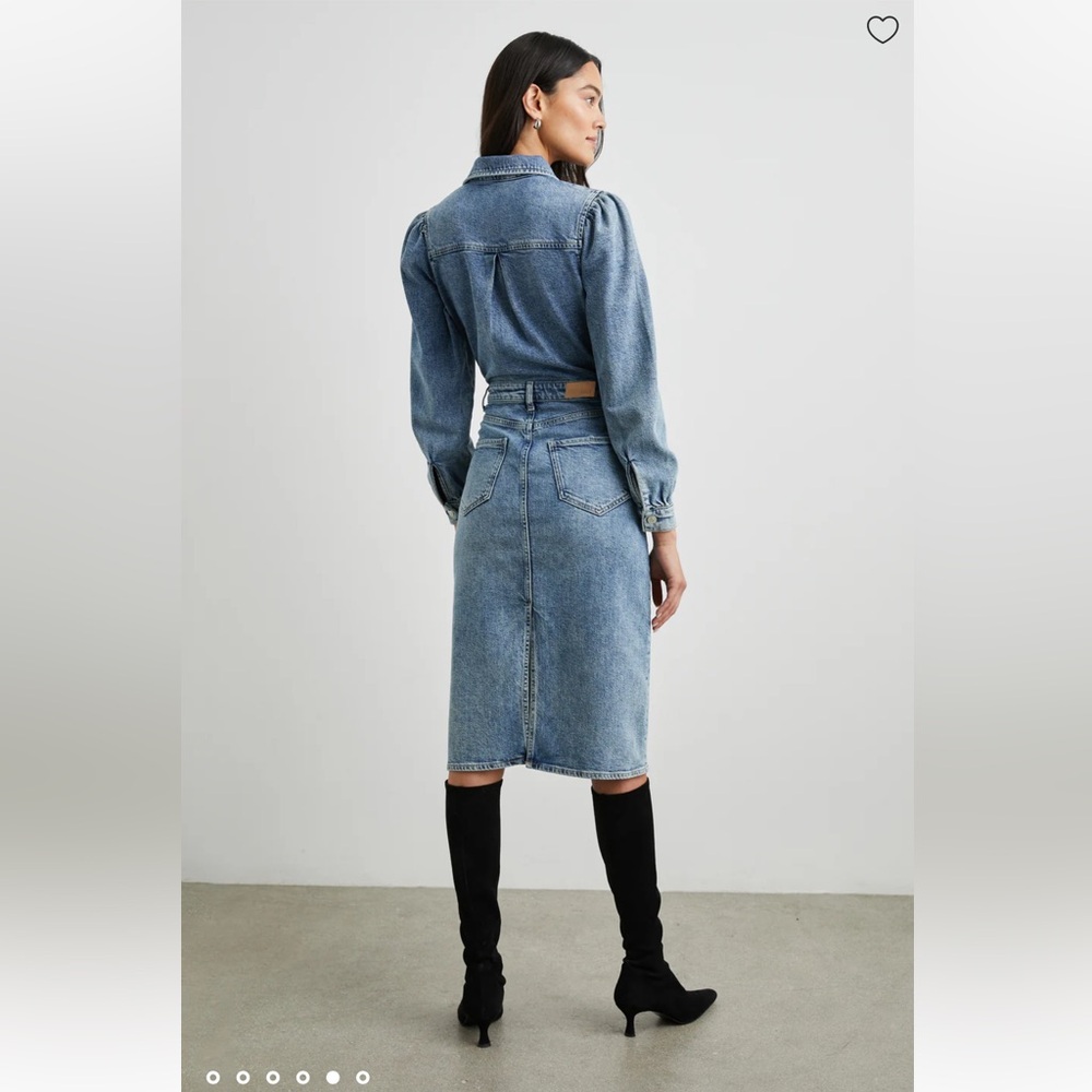 NWT Rails Beverly 100% Cotton Button Front Denim Long Sleeve Dress in West Coast - Picture 5 of 16